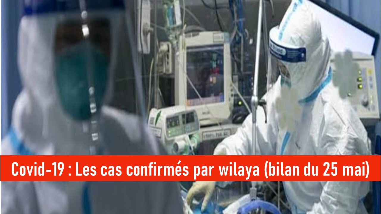 Bilan Coronavirus du 25 mai : Les cas confirmés par wilaya