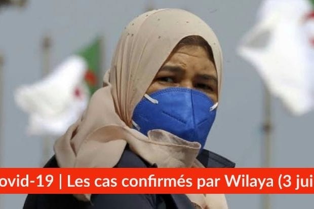 Bilan Coronavirus du 3 juin : Les cas confirmés par wilaya
