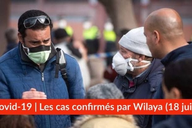Bilan Coronavirus du 18 juin : Les cas confirmés par wilaya