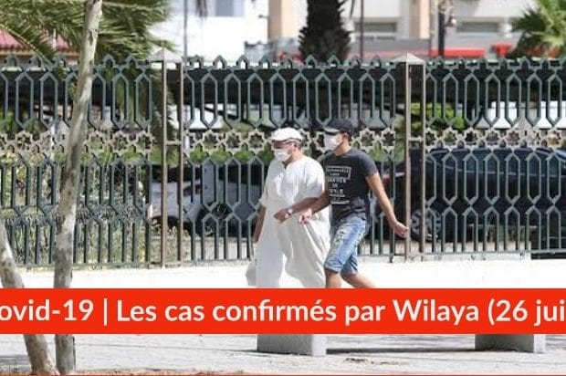 Bilan Coronavirus du 26 juin : Les cas confirmés par wilaya