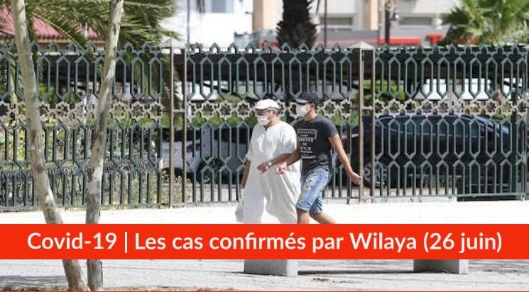 Bilan Coronavirus du 26 juin : Les cas confirmés par wilaya