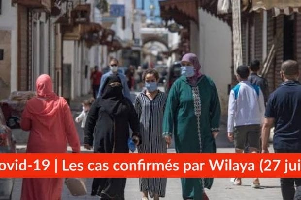 Bilan Coronavirus du 27 juin : Les cas confirmés par wilaya