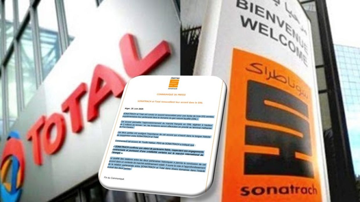 Sonatrach/Total : Renouvellement du partenariat du gaz naturel liquéfié (GNL)