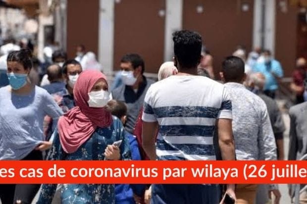 Bilan Coronavirus du 26 juillet : Les cas confirmés par wilaya