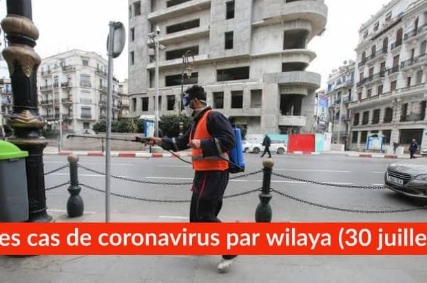 Bilan Coronavirus du 30 juillet : Les cas confirmés par wilaya