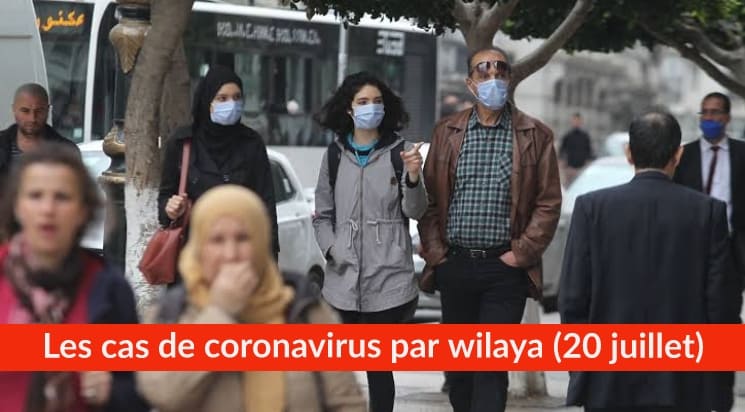 Bilan Coronavirus du 20 juillet : Les cas confirmés par wilaya