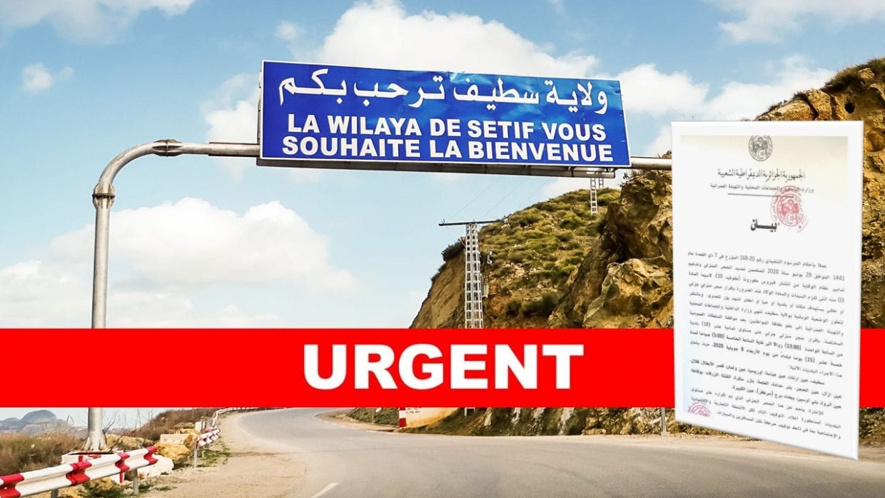 Coronavirus Algérie : nouvelles mesures de confinement à Sétif