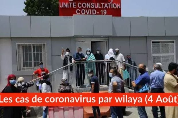 Bilan Coronavirus du 4 Août : Les cas confirmés par wilaya