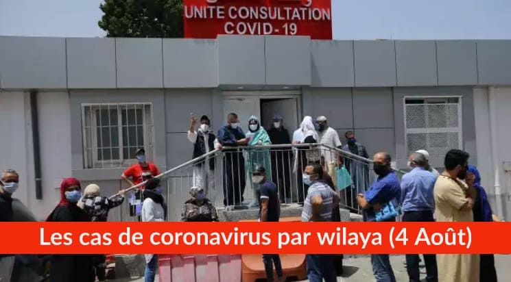 Bilan Coronavirus du 4 Août : Les cas confirmés par wilaya