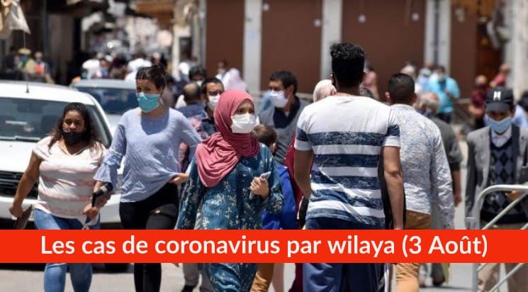 Bilan Coronavirus du 3 Août : Les cas confirmés par wilaya