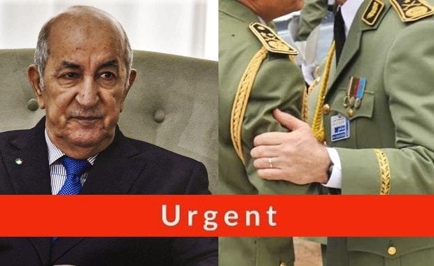 Tebboune limoge plusieurs généraux