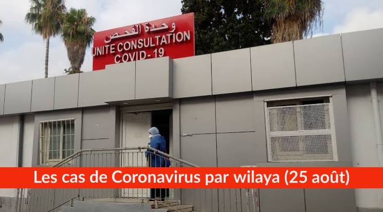 Bilan Coronavirus du 25 Août : Les cas confirmés par wilaya