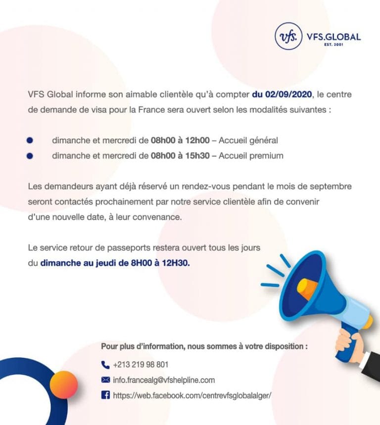 Visas France VFS Global D voile La Date De La Reprise Algerie360 Visas france vfs global d voile la date de la reprise algerie360