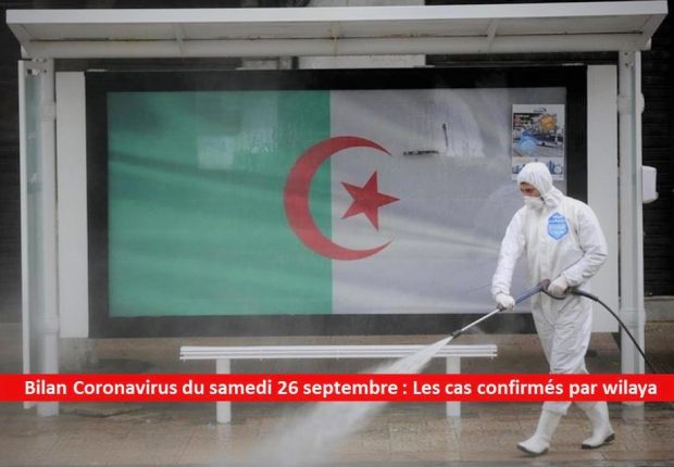 Bilan Coronavirus du 26 septembre : Les cas confirmés par wilaya