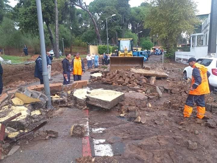 Intempéries à Alger : Effondrement d’un pan du mur de l’ambassade de France