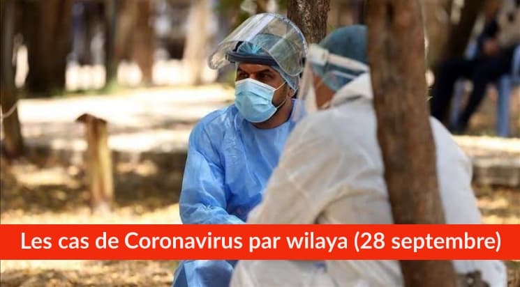 Bilan Coronavirus du 28 septembre : Les cas confirmés par wilaya