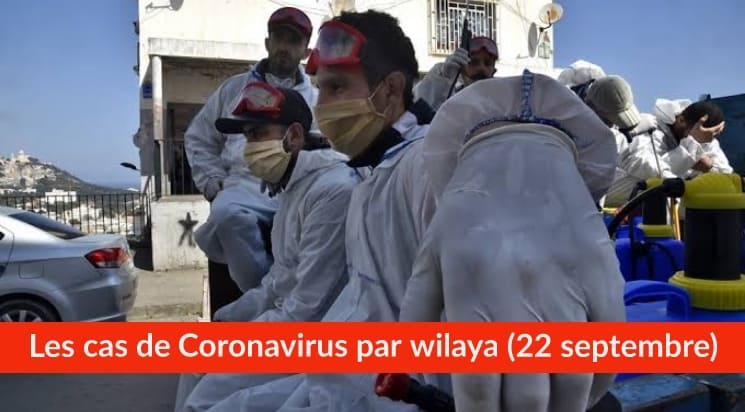 Bilan Coronavirus du 22 septembre : Les cas confirmés par wilaya