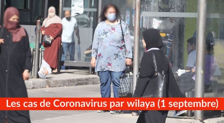 Bilan Coronavirus du 1 septembre : Les cas confirmés par wilaya