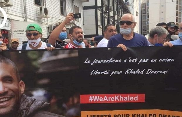 Alger : 6e rassemblement de soutien au journaliste Khaled Drareni (vidéo)