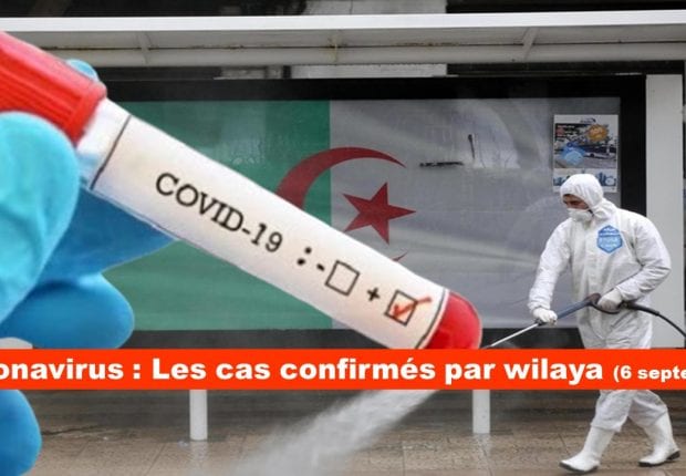 Bilan Coronavirus du 6 septembre : Les cas confirmés par wilaya