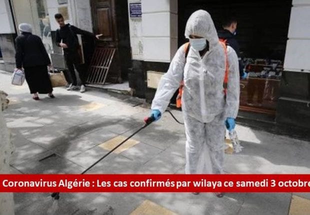 Bilan Coronavirus du 3 octobre : Les cas confirmés par wilaya