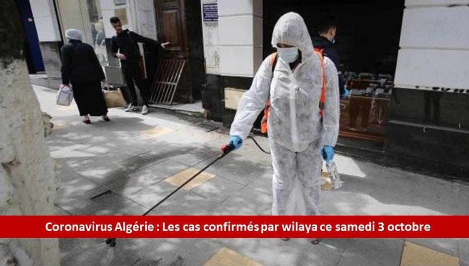 Bilan Coronavirus du 3 octobre : Les cas confirmés par wilaya