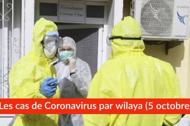 Bilan Coronavirus du 5 octobre : Les cas confirmés par wilaya