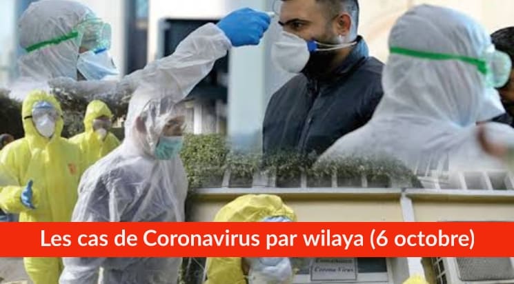 Bilan Coronavirus du 6 octobre : Les cas confirmés par wilaya