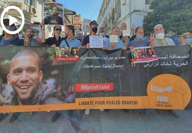 Alger : 8e Sit-in de solidarité avec le journaliste Khaled Drareni (vidéo)