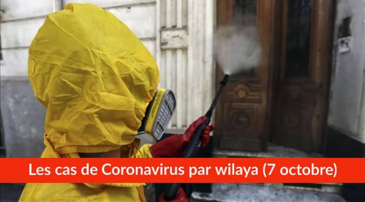 Bilan Coronavirus du 7 octobre : Les cas confirmés par wilaya