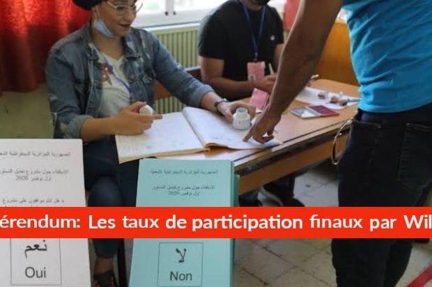Référendum constitutionnel : Les taux de participation finaux par Wilaya