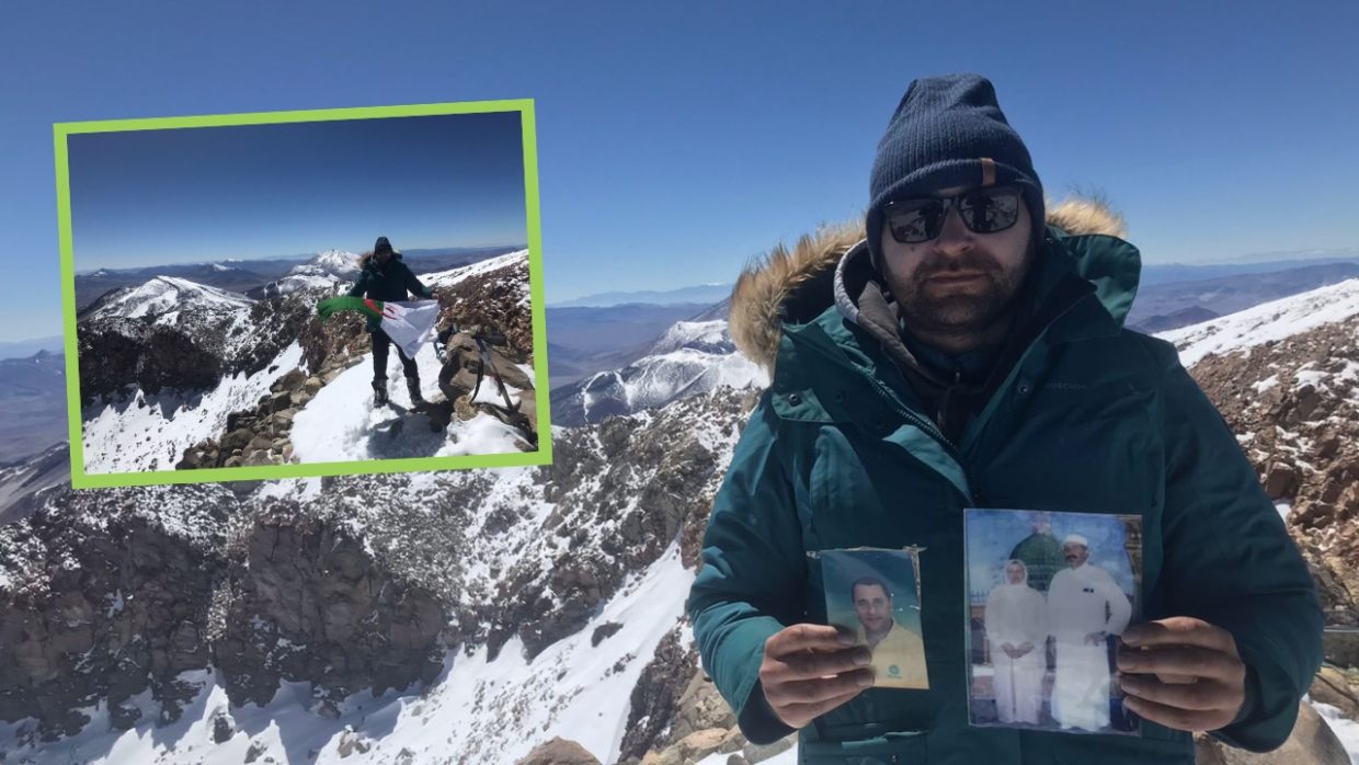 El argelino Nessim Hachaichi en el segundo pico más alto de América, el monte Nevados Ojos del Salado