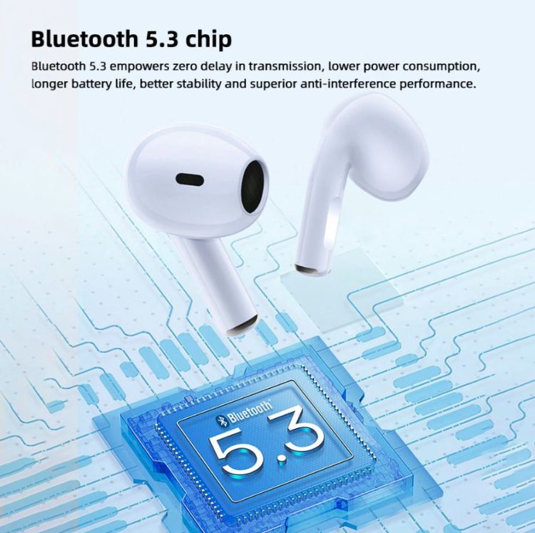 Les Mibro Earbuds4 sont alimentés par la dernière puce Bluetooth 5.3 qui offre un délai de transmission nul, une consommation d'énergie réduite