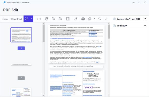 interface WorkinTool PDF Converter pour éditer un fichier PDF