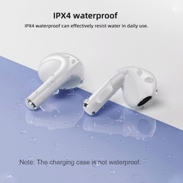 Les écouteurs ont également un indice de résistance à l'eau IPX4, ce qui leur permet de résister à l'eau au quotidien.Les écouteurs ont également un indice de résistance à l'eau IPX4, ce qui leur permet de résister à l'eau au quotidien.