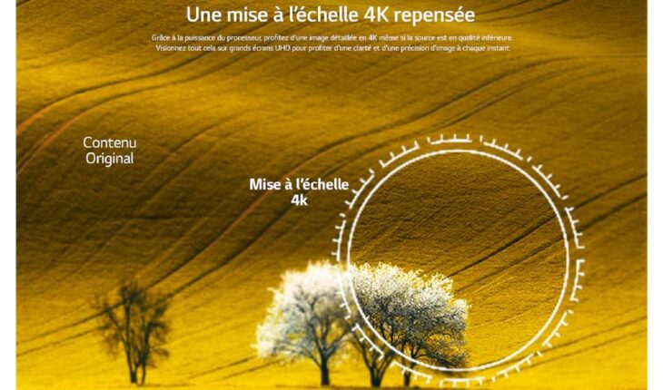 Le processeur α5 AI 4K Gen6 optimise le téléviseur LG UHD pour vous offrir une expérience immersive.