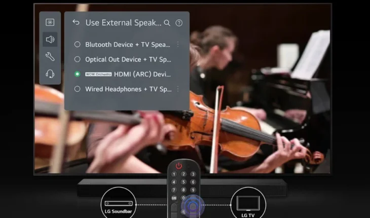 Contrôlez aisément votre barre de son LG grâce à la télécommande et à l’interface intuitive de votre TV LG.