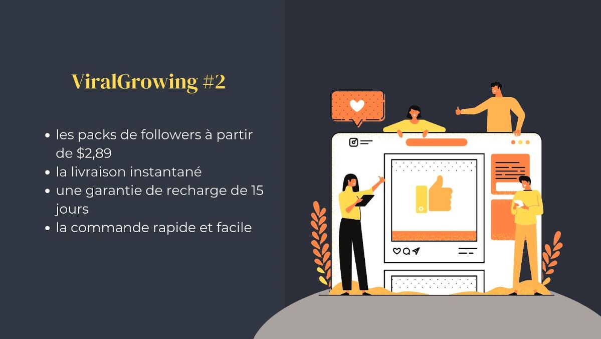 ViralGrowing fait partie des meilleurs sites où acheter des abonnés Instagram. C'est en fait un site qui offre aussi une large gamme de services. ViralGrowing fait partie des meilleurs sites où acheter des abonnés Instagram. C'est en fait un site qui offre aussi une large gamme de services.