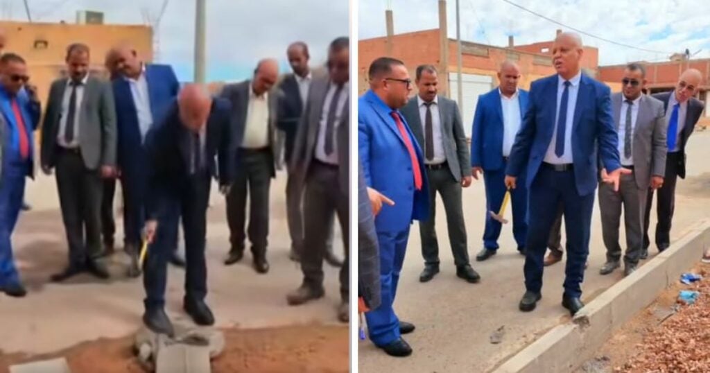 Marteau en main… Le wali de Tindouf déclare la guerre à la fraude sur les chantiers [VIDÉO]