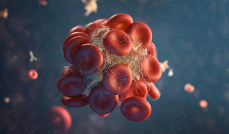 a red blood cell in a blood vessel