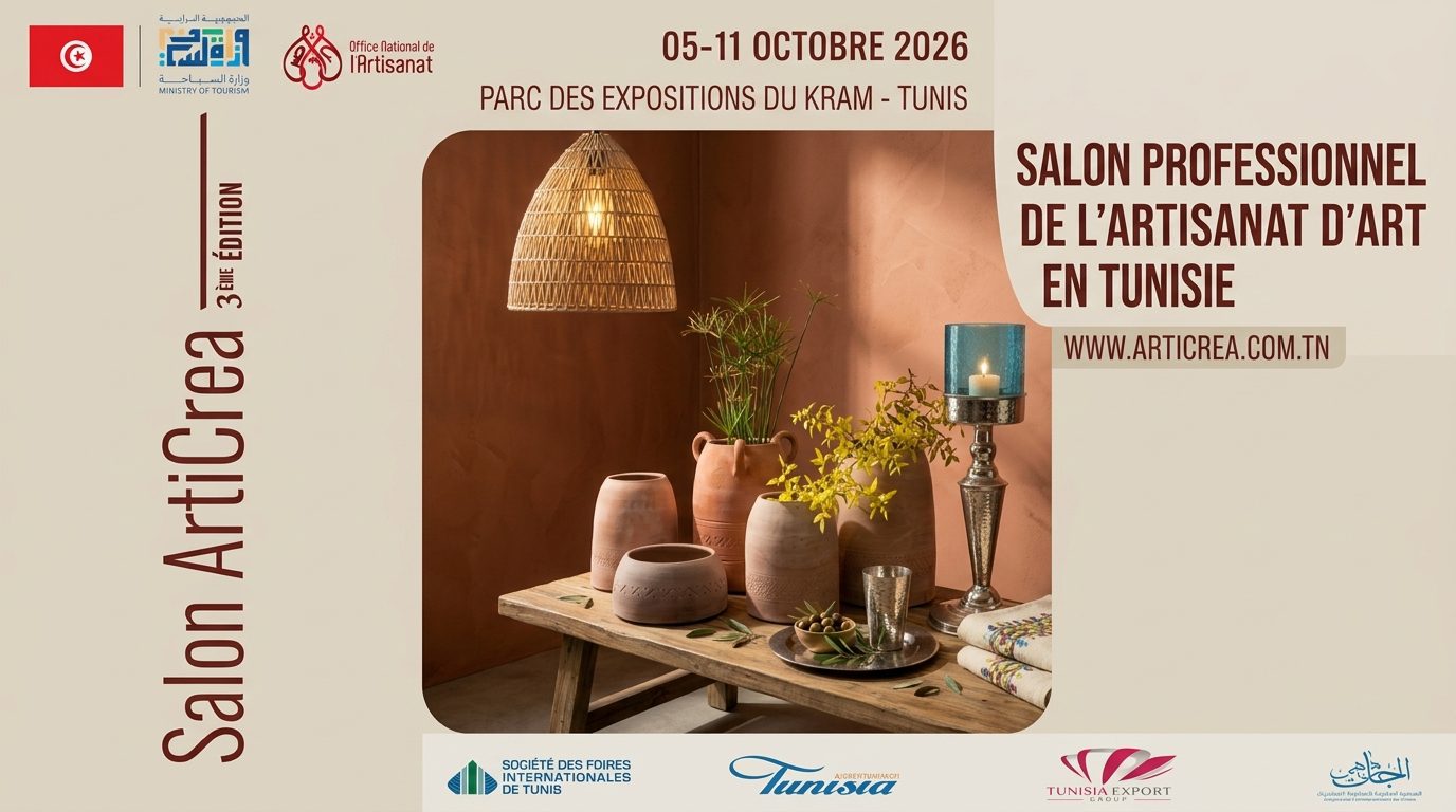 Artisanat en Tunisie : le salon ARTICREA 2026 prépare sa troisième édition à Tunis